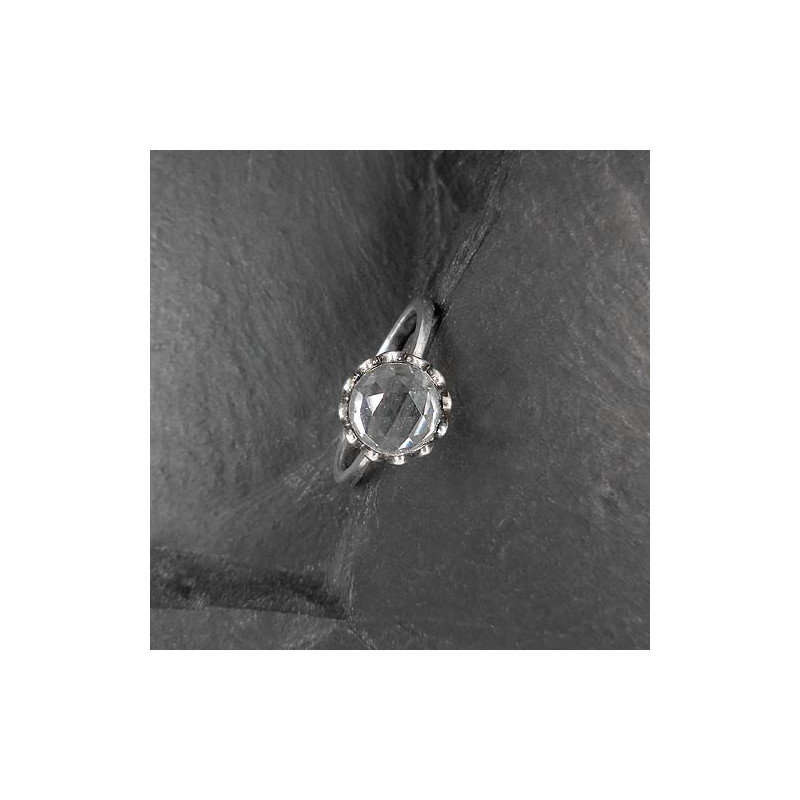 Bergkristall Ring Rund